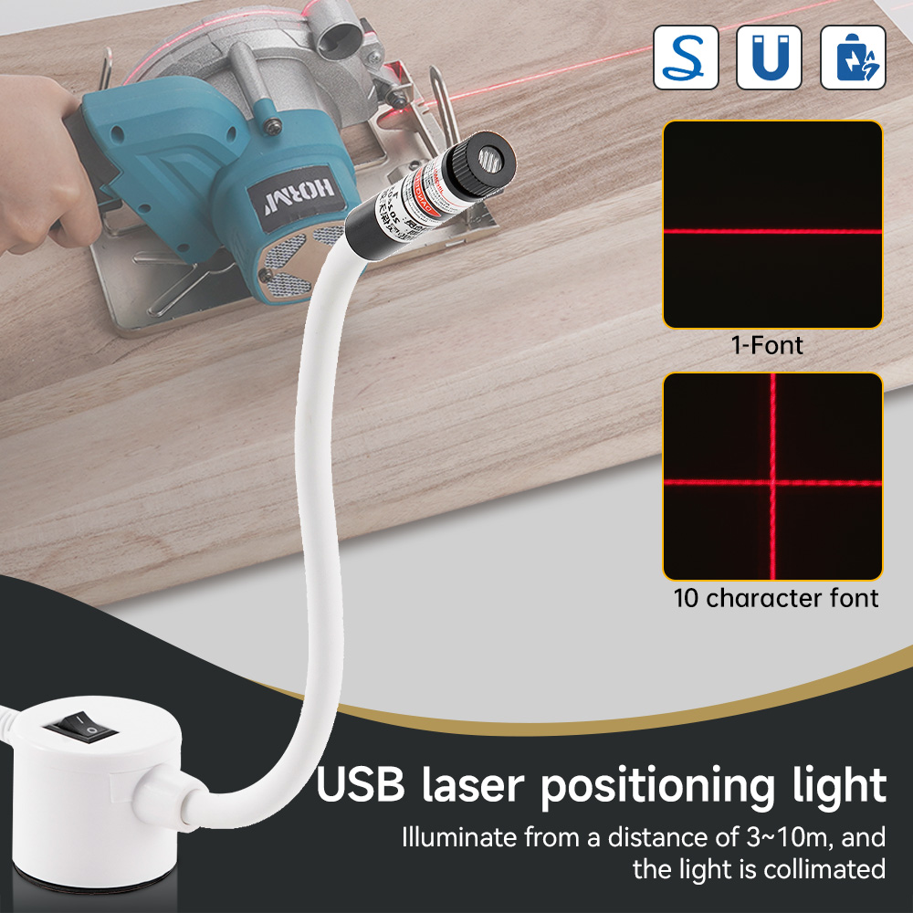 Industrial Laser Technology - Luz láser roja alimentada por USB,