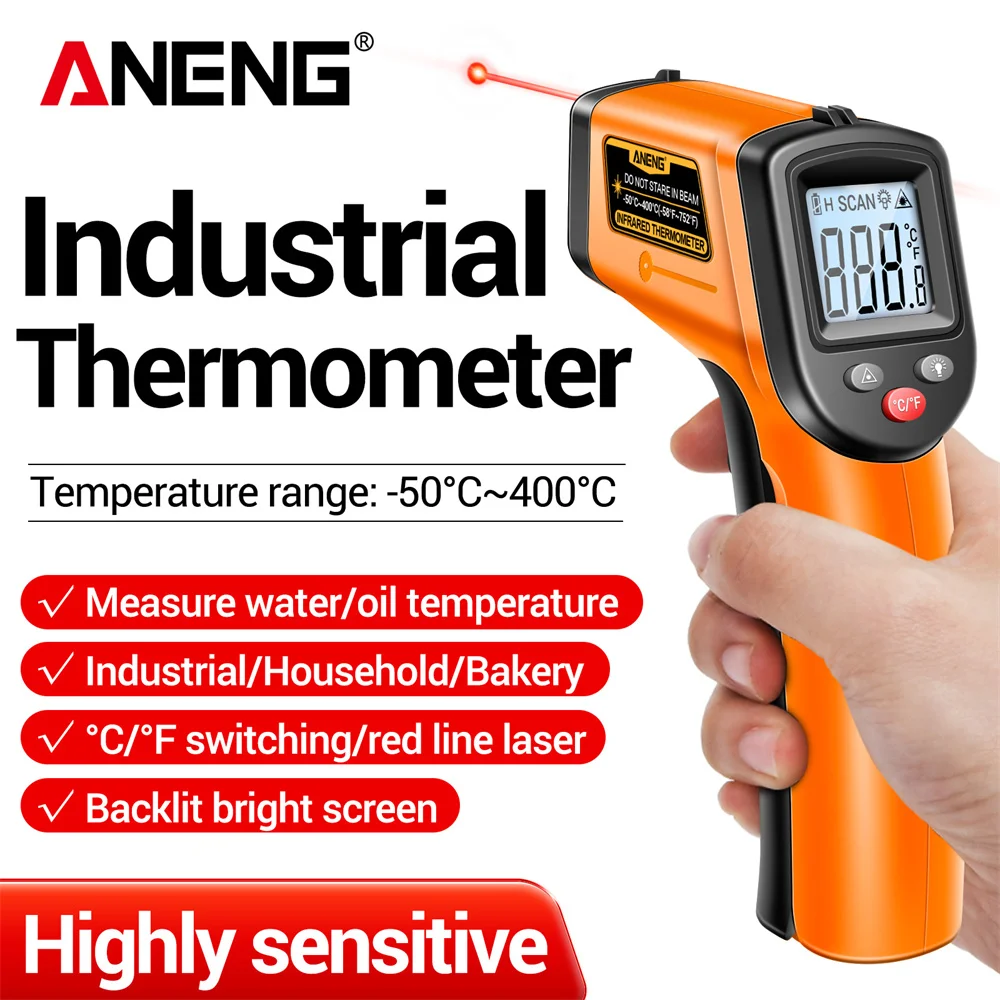 Industrial Handheld Laser - Termómetro Infrarrojo Digital ANENG TH201 -50~400
