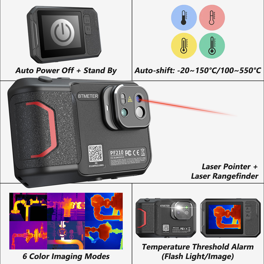 Industrial Laser Tool - Cámara Térmica Portátil de 256x192 con