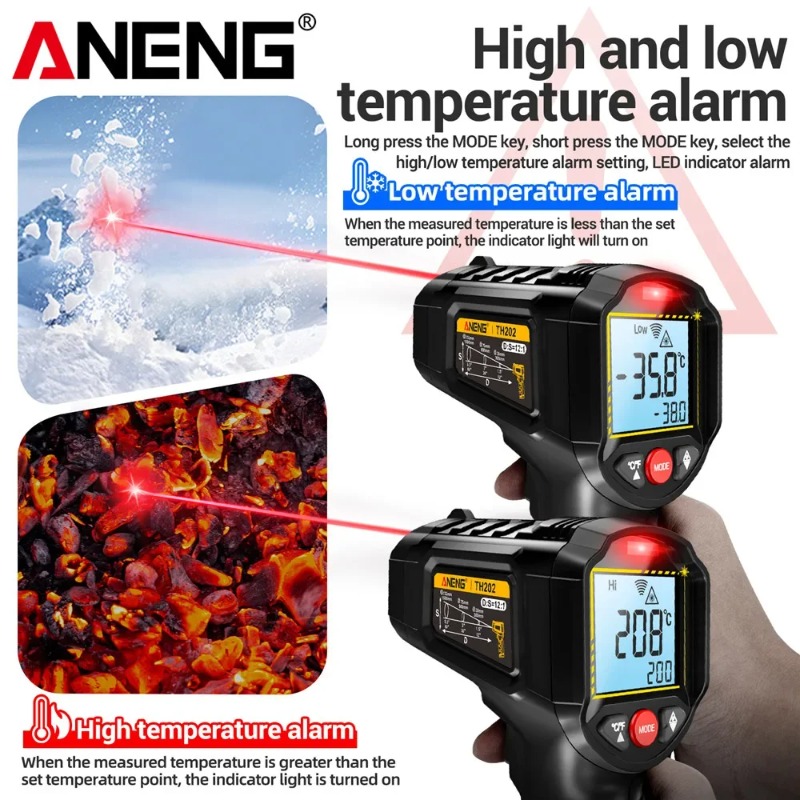 ANENG TH202 Termómetros indust - Industrial Handheld Laser reseña y precio