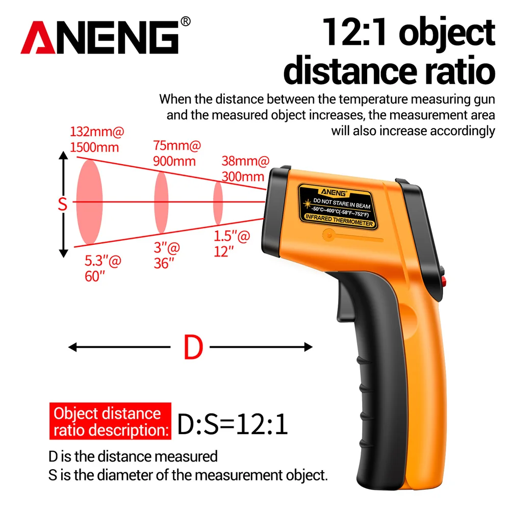 Termómetro Infrarrojo Digital  - Industrial Handheld Laser reseña y precio
