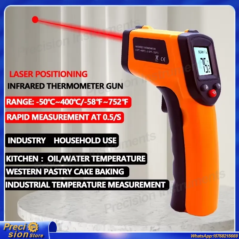 Termómetro Infrarrojo sin Cont - Industrial Handheld Laser reseña y precio